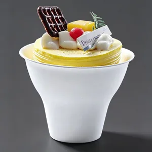Perfect for Ice Cream Parlors Fast Food Chains Molded Pulp Ice Cream Cup 8oz Sturdy Leakproof thumbnail-5