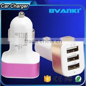 2016 New QC2.0 Quick Charge 3-port USB Car Charger, for Iphone 6 Portable Charger, Universal Car Charger Mobile for Car Adapter thumbnail-1