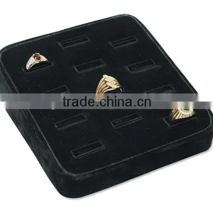Custom Black Jewelry Ring Display Stand Leather Covered MDF Frame Promotion S1349-2 thumbnail-1