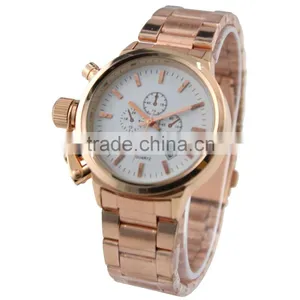FT1426 Unisex White Dial Three Eye Quartz Date Special Button Chrono Watch thumbnail-3