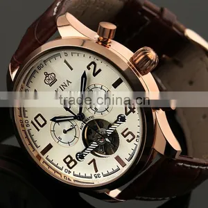 Tourbillon Skeleton Men Wrist Watch Rose Gold Men Automatic Mechanical Watch WM374 thumbnail-2