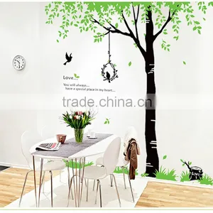 Removable Wall Stickers Environmental Green Treetops Study Bedroom Living Room TV Wall Background Trees Bird Dining Wall Sticker thumbnail-3