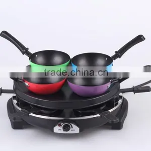 900W Raclette Grill With Temperature Thermostate For 6 Persons RG-206 WITH Stone Plate thumbnail-2