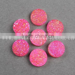 Wholesale Round Natural Pink Druzy Cabochon Beads Druzy Stone thumbnail-2
