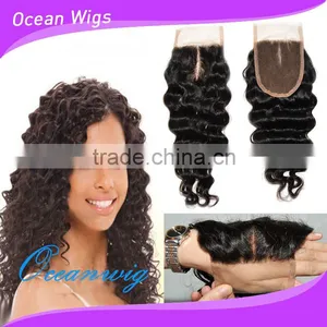 High Quality Bangs Lace Jerry Curl Closure thumbnail-3