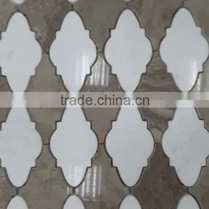 Lantern Marble Mosaic Tiles ( Athen White+Oak White+Pure White Marble) thumbnail-1