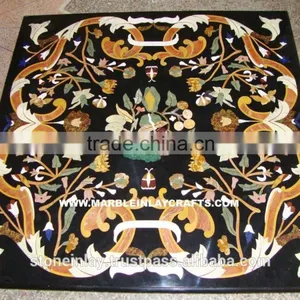 Pietra Dura Marble Inlay Dining Table Top, Marble Top thumbnail-1