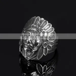 2016 Hot Selling Old Fashiones 316L Stainless Steel Indian Ring for Souvenir thumbnail-2