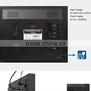 15 Inch Programmable Advertising Display Screen, Oem Touch Screen Lcd Display 1024, Heavy Duty Touch Screen Player thumbnail-3