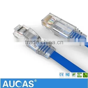 Taiwan Manufacture RJ45 Flat UTP Cat6 24AWG Strain Copper Network Patch Cord With CE/RoHS Printed On Cable thumbnail-5