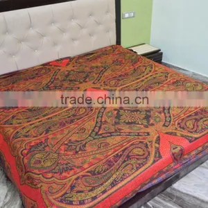 Elegant Paisley Tapestry Indian Wall Hanging Bedspread Tentures Copriletto Uberwurf Cubrecana thumbnail-5
