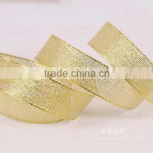 Wholesale Polyester Gold/Silver /pink Metallic Foil Ribbon thumbnail-3