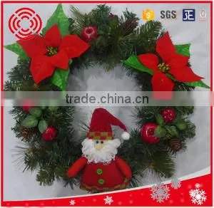 40cm Beautiful Decorated Christmas Wreath,PVC Green Christmas Wreath Cheap thumbnail-1