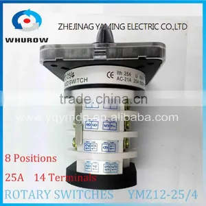 Rotary Switch YMZ12-25/4 Changeover Cam Combination Switch 4 Poles 8 Positions 14 Terminals 25A Ui 690V Sliver Point Contacts thumbnail-3