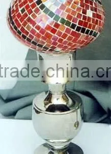 Tall Glass Candle Holder- Metal Candle Holder thumbnail-1