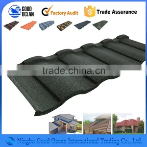 Designer Colorful Stone Coated Roof Tile Price / Stone Coated Step Tile Roofing Sheet Quality Choice thumbnail-1