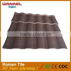 Excellent Fire Resistance Colored Stone Coated Metal Steel Roman Roof Sheets Tile thumbnail-4
