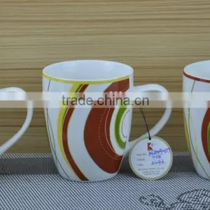 11OZ Flower Design With Colorful Decal Print Tea Cups, Shiny Surface Porcelain Mug, KL5016-335 thumbnail-5