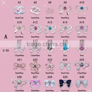 2016 New Popular 3D DIY Bow Alloy Nail Art Decotation Oppla Nail Rhinestone Decoration thumbnail-1