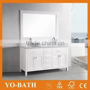 2015 Factory Double Sink Used Bathroom Vanity Cabinet With Marble Countertop Most Popular thumbnail-4
