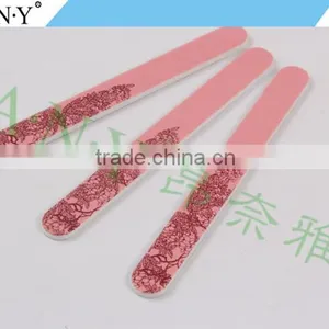 Nail Shape and Polishing Leaves Printing Pink Sandpaper Nail File Customized thumbnail-2