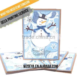 Snowman Holiday Greeting Cards - Set of 5 Handmade Paper Christmas Cards thumbnail-1