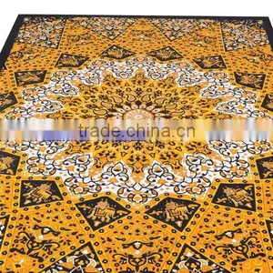 2015 Indian Cotton Tapestry Block Printed Bed Sheet Bedspread Hippie Mandala Indian Tapestry Mandala Bed Cover Wholesale Jaipur thumbnail-2