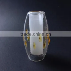 Double Wall Colored Glass Lamp Shade With Inside G9 Screw Inside Sandblasting Outside Clear thumbnail-1
