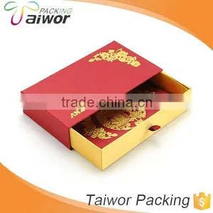 New Year Custom Design Logo Hot Stamping Fancy Paper Red Packet Slide Box thumbnail-1