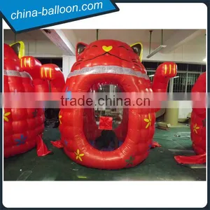 Inflatable Red Fortune Cat Cash Machine / Inflatable Cartoon Money Machine for Sales Promotion thumbnail-1