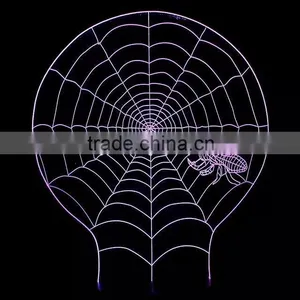 3D Optical Illusion Spider Web Night Lamp Night Light 10 Colorful LEDs Ultra-thin Acrylic Light Panel AA Battery or DC 5V thumbnail-4