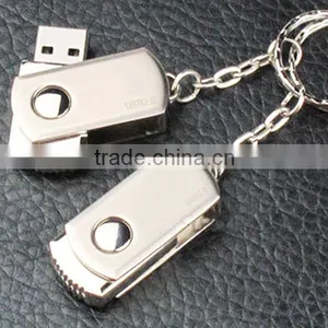 Mini Metal Swivel 8gb Usb Drive With Key Chain thumbnail-1