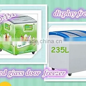 Top Curved Sliding Glass Door Chest Freezer Display Freezer thumbnail-2
