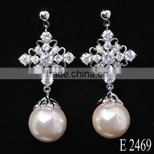 Fashion Imitation Pearl Earring Design/wholesale Charms Stud Earring With Pin thumbnail-1