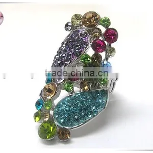 Crystal Art Deco Long Finger Stretch Ring thumbnail-1