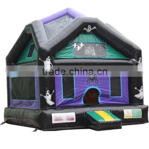 Halloween Party Inflatable Bouncere House, Hallowmas Thembe Fun City Inflatable Giant Bouncer for Rental thumbnail-1