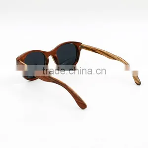 Round Wood Sunglasses For Lady thumbnail-3