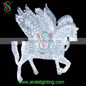 2016 New Acrylic Waterproof Pegasus Flying White Winged Horse Led Light With Wings for Outdoor Decorations thumbnail-2