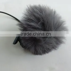 Fuzzy Shower Cap Style Lav Windscreens for Lapel Microphone w White Black Grey thumbnail-5