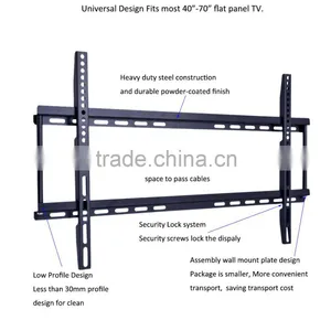 Hot Sale Elegant Fixed Spcc Vesa Standard Max 600*400mm Fixed Lcd Led Plasma Smart tv Wall Mount for 32 - 65 Inches Screens thumbnail-6