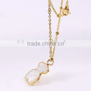 China Top Wholesale Fashionable Teddy Bear Shell Gold Long Chain Necklace thumbnail-5