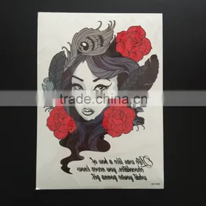 WX- 014 Wolf and Womam Colorful Tattoos/ Easy Useful Temporary Body Tattoo Sticker thumbnail-5