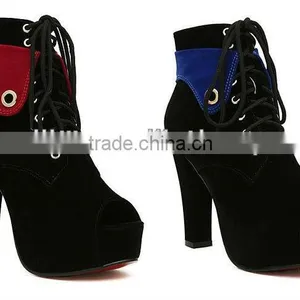 2016 Women Peep Toe Boots Ankle High Heeled Boot Sexy Women High Heel Boots PH2268 thumbnail-1