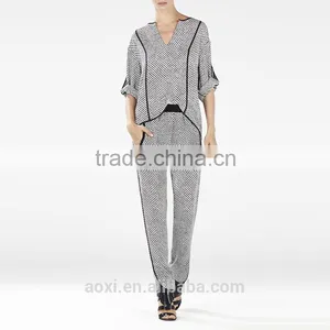 Oem Clothes Supplier New Latest Design Office Wear Women Fashion Plaid Pants thumbnail-4