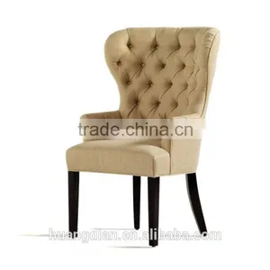 China Supplier Sales Commercial Wooden Fabric Restaurant Dining Chair thumbnail-1