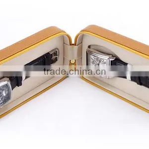 Genuine Leather Zipper Watch Box, Couple Watches Gift Box thumbnail-2