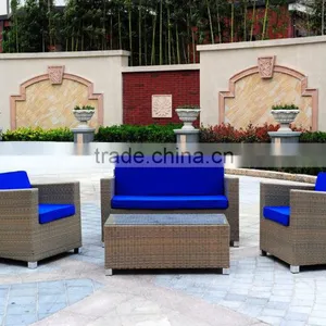4 Pieces Outdoor Furniture Complete Patio Cushion Wicker Rattan Garden Set, Full, Brown thumbnail-1