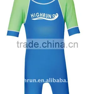 Kid's Blue and Green Lycra Sun Protection Suit thumbnail-1
