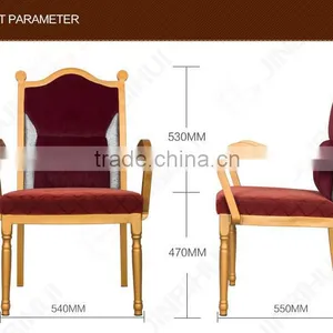 New Design Popular Hotel Antique Wooden Arm Chair thumbnail-4
