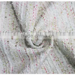 2016 Fashion White Thick Tweed Fabric, Heavy Woolen Tweed Fabric for Winter Garment thumbnail-2